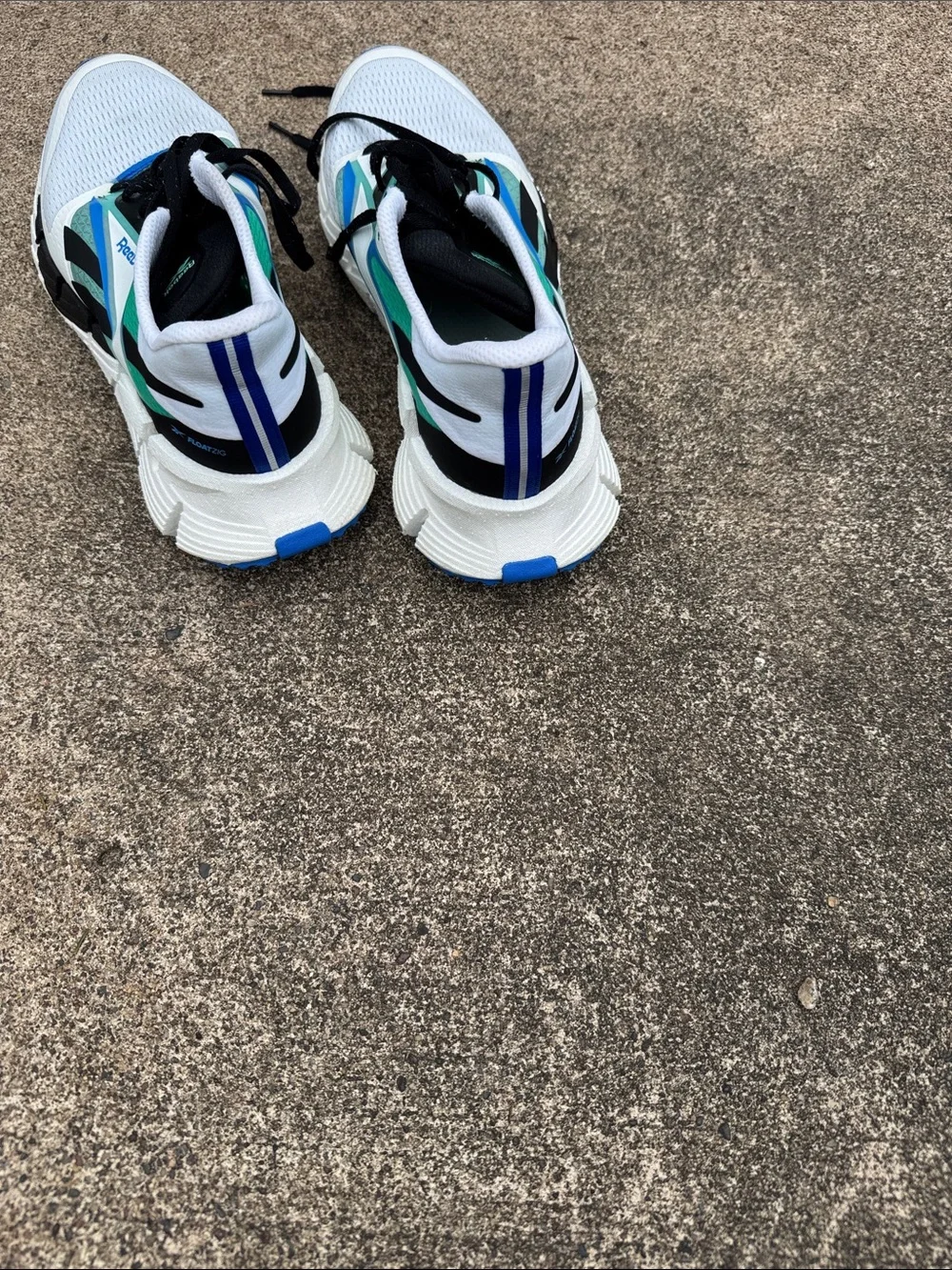 Reebok White, Teal & Blue Men's Athletic Sneakers